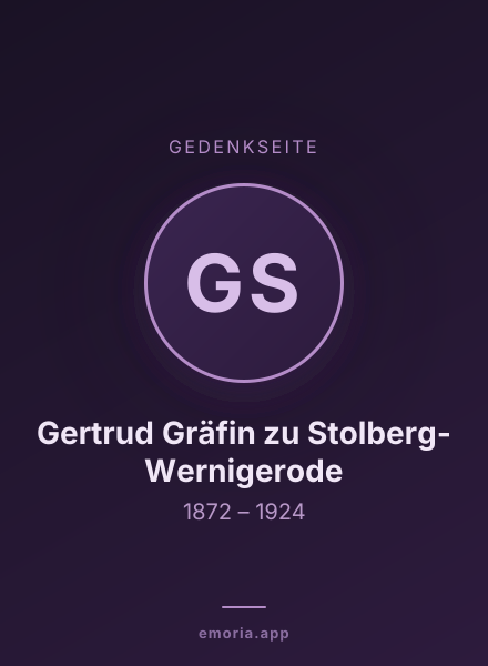 Gedenkportrait von Gertrud Gräfin zu Stolberg-Wernigerode