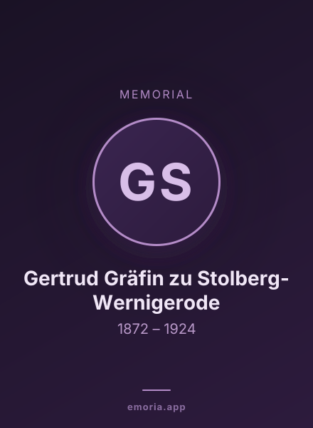 Memorial portrait of Gertrud Gräfin zu Stolberg-Wernigerode
