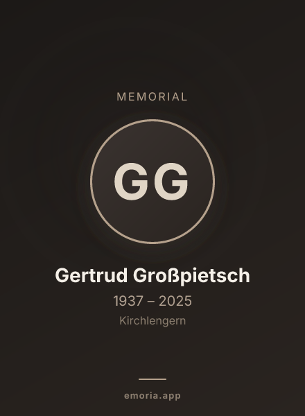 Memorial portrait of Gertrud Großpietsch