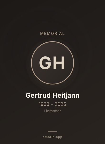 Memorial portrait of Gertrud Heitjann