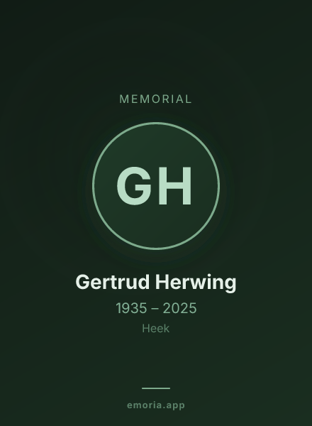 Memorial portrait of Gertrud Herwing