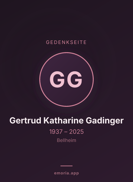 Gedenkportrait von Gertrud Katharine Gadinger