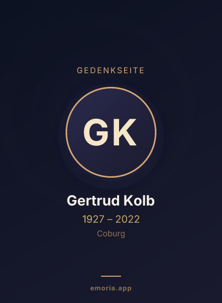 Gedenkportrait von Gertrud Kolb