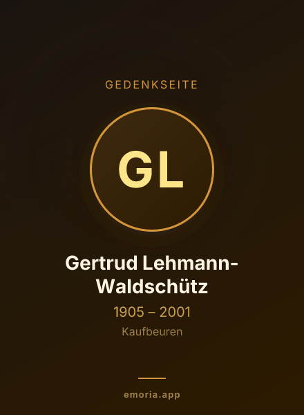 Gedenkportrait von Gertrud Lehmann-Waldschütz