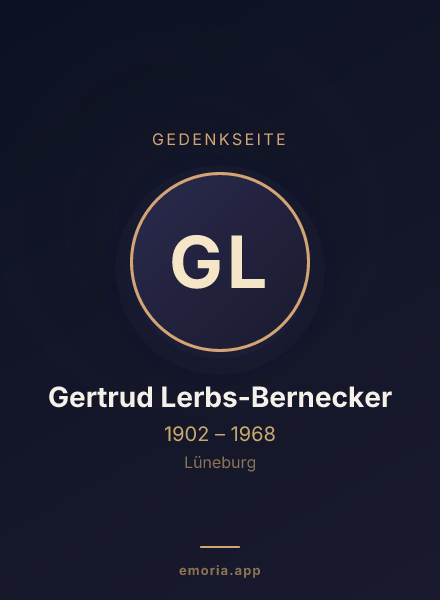 Gedenkportrait von Gertrud Lerbs-Bernecker