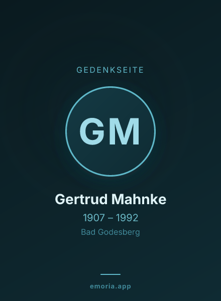 Gedenkportrait von Gertrud Mahnke