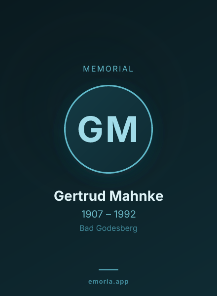Memorial portrait of Gertrud Mahnke