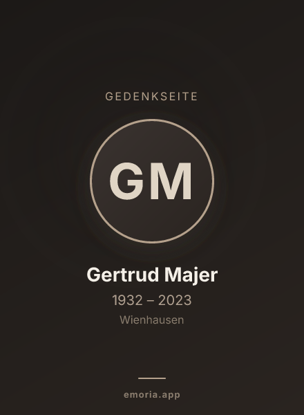Gedenkportrait von Gertrud Majer