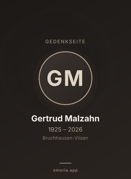 Gedenkportrait von Gertrud Malzahn