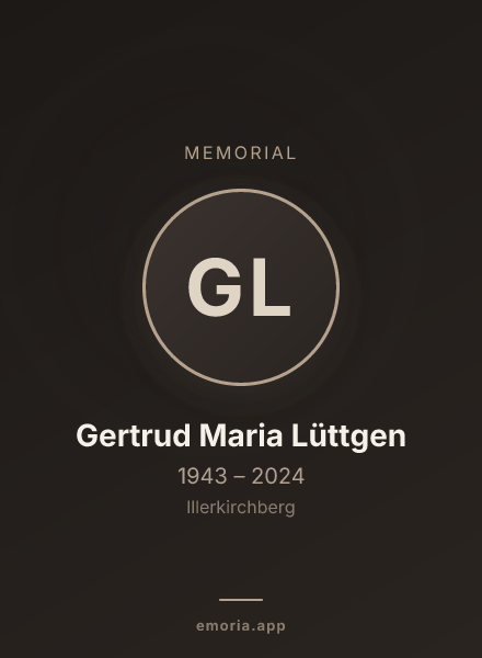 Memorial portrait of Gertrud Maria Lüttgen