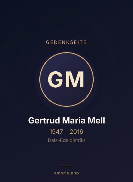 Gedenkportrait von Gertrud Maria Mell
