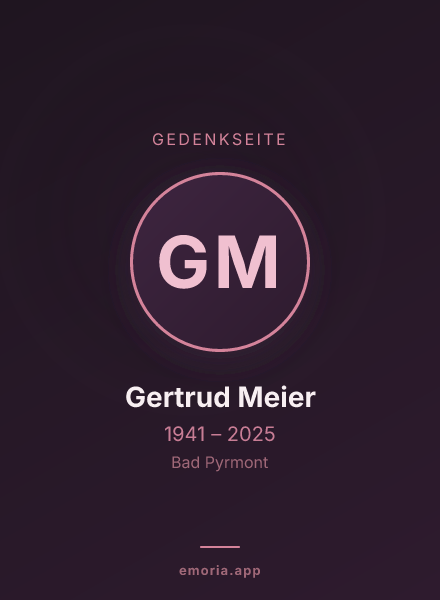 Gedenkportrait von Gertrud Meier
