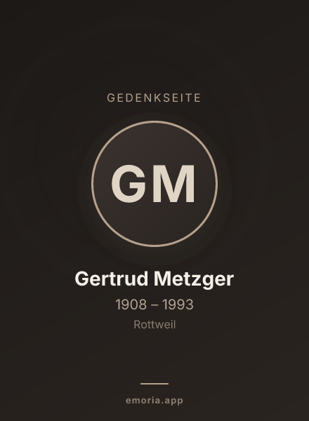 Gedenkportrait von Gertrud Metzger