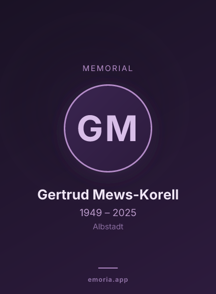 Memorial portrait of Gertrud Mews-Korell