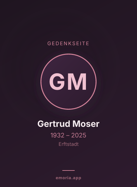 Gedenkportrait von Gertrud Moser