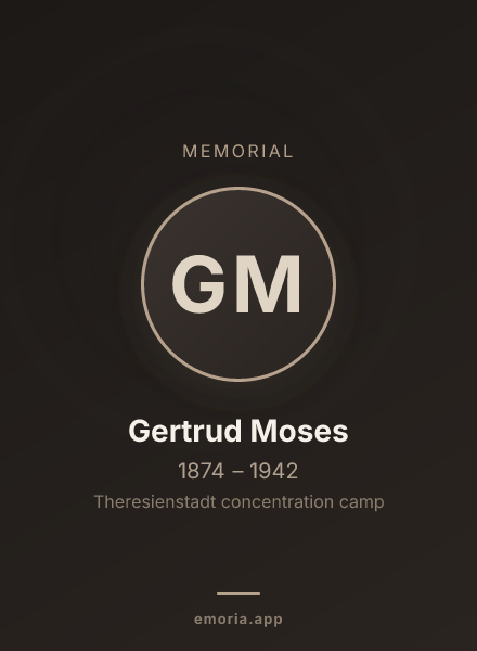 Memorial portrait of Gertrud Moses