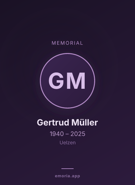 Memorial portrait of Gertrud Müller