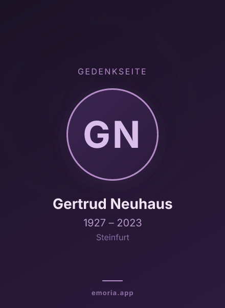 Gedenkportrait von Gertrud Neuhaus
