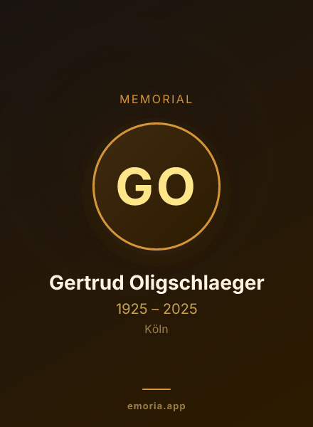 Memorial portrait of Gertrud Oligschlaeger