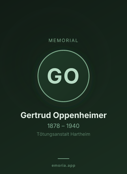 Memorial portrait of Gertrud Oppenheimer