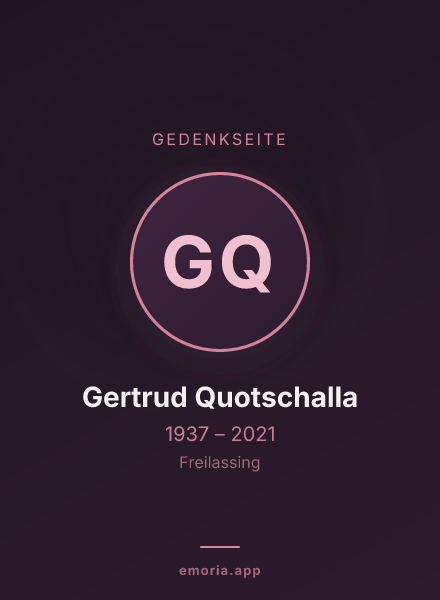 Gedenkportrait von Gertrud Quotschalla
