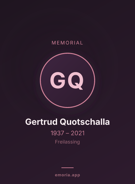Memorial portrait of Gertrud Quotschalla