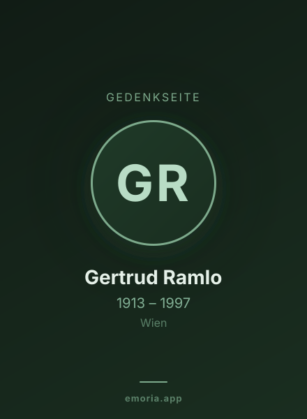 Gedenkportrait von Gertrud Ramlo