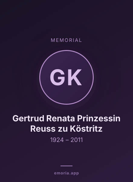 Memorial portrait of Gertrud Renata Prinzessin Reuss zu Köstritz