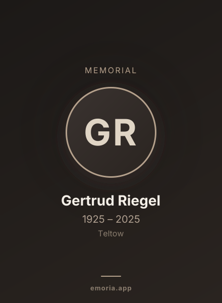 Memorial portrait of Gertrud Riegel