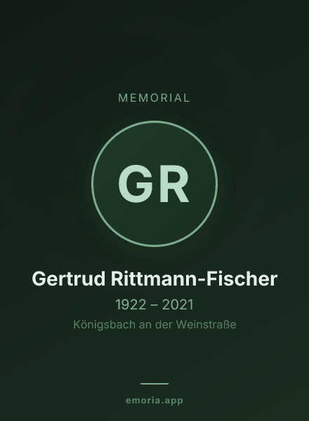 Memorial portrait of Gertrud Rittmann-Fischer