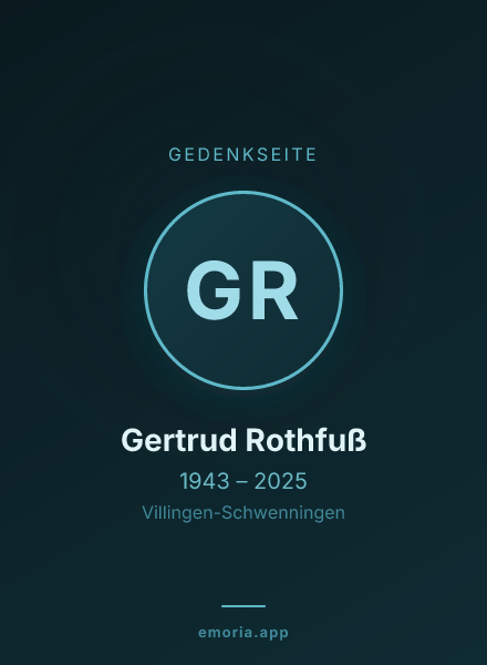 Gedenkportrait von Gertrud Rothfuß