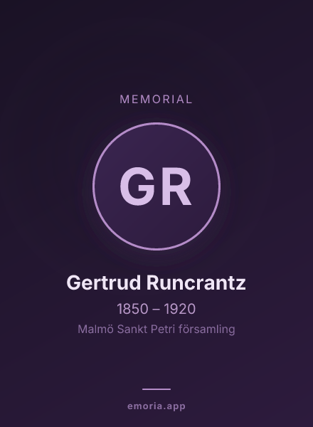 Memorial portrait of Gertrud Runcrantz