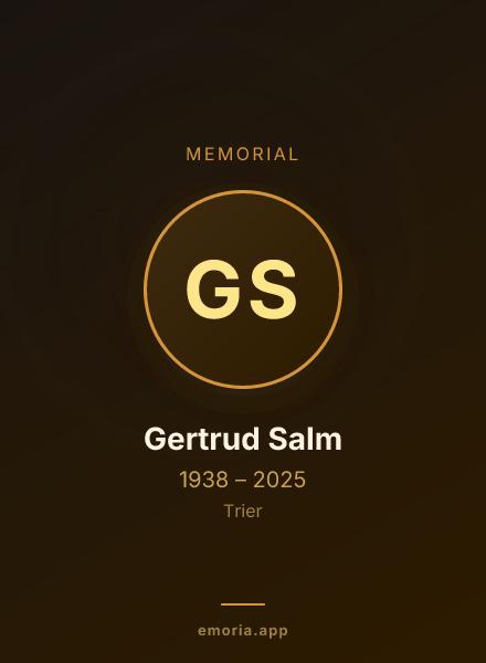 Memorial portrait of Gertrud Salm