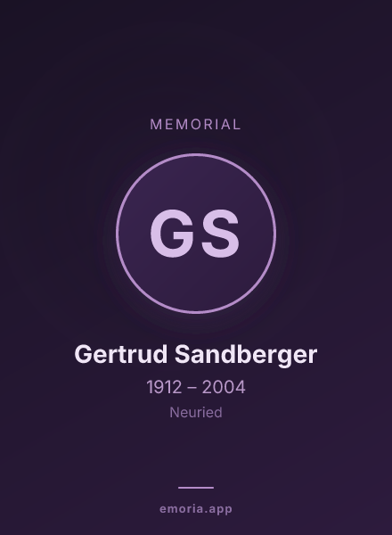 Memorial portrait of Gertrud Sandberger