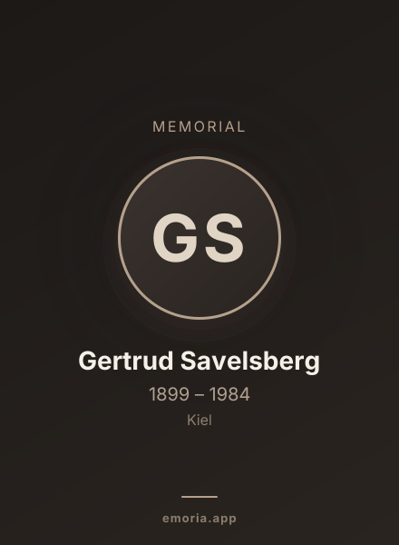 Memorial portrait of Gertrud Savelsberg