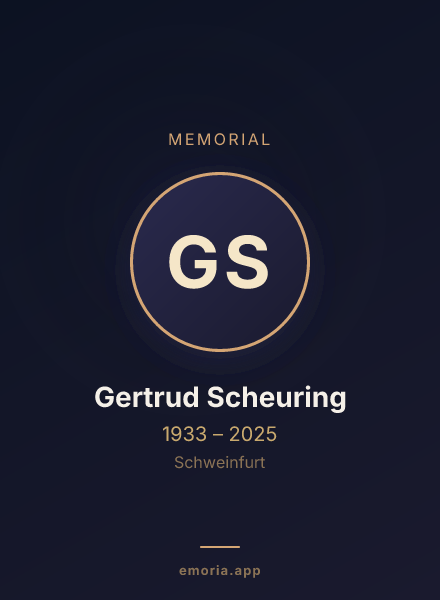 Memorial portrait of Gertrud Scheuring