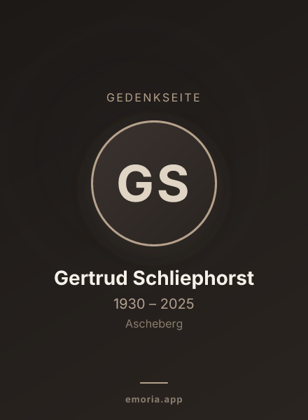 Gedenkportrait von Gertrud Schliephorst