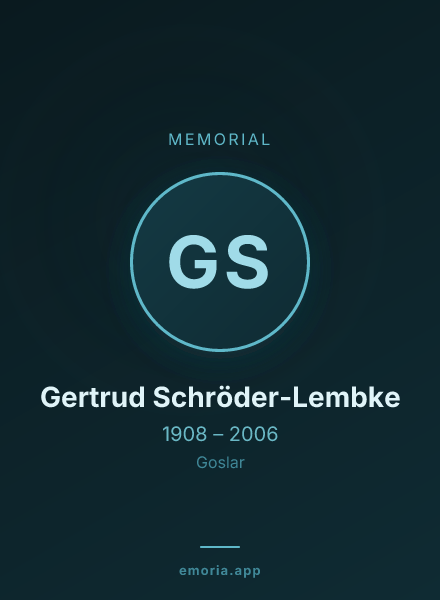Memorial portrait of Gertrud Schröder-Lembke