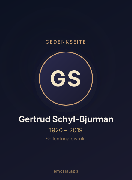 Gedenkportrait von Gertrud Schyl-Bjurman