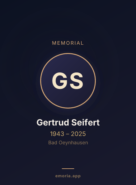 Memorial portrait of Gertrud Seifert