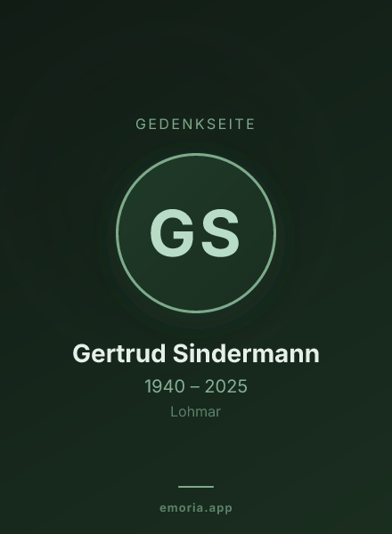 Gedenkportrait von Gertrud Sindermann
