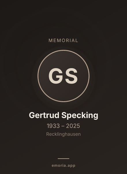 Memorial portrait of Gertrud Specking