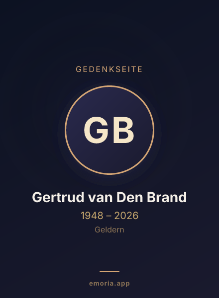 Gedenkportrait von Gertrud van Den Brand