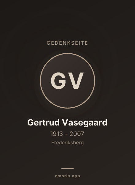 Gedenkportrait von Gertrud Vasegaard