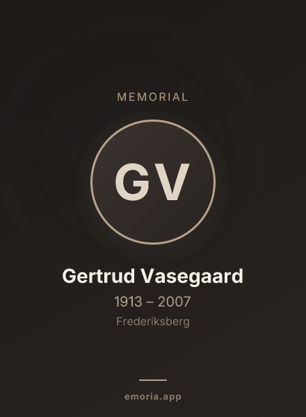 Memorial portrait of Gertrud Vasegaard