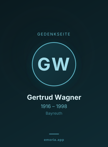 Gedenkportrait von Gertrud Wagner