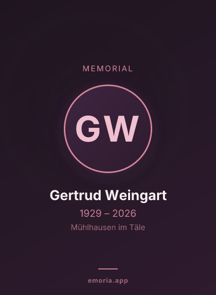 Memorial portrait of Gertrud Weingart