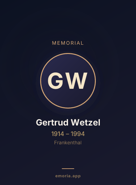 Memorial portrait of Gertrud Wetzel