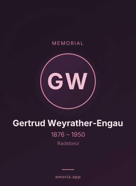 Memorial portrait of Gertrud Weyrather-Engau