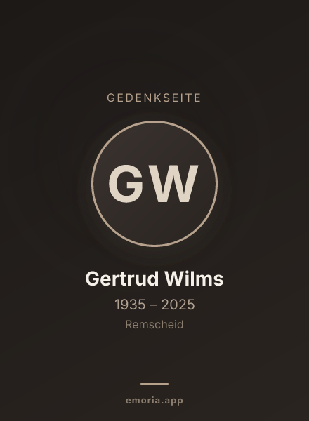 Gedenkportrait von Gertrud Wilms